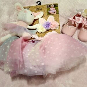 🎀 Baby Girl Tutu Outfit Set w/ Headband & Shoes 🎀